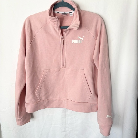Puma Pink Quarter-Zip Sweatshirt LARGE - Picture 3 of 8